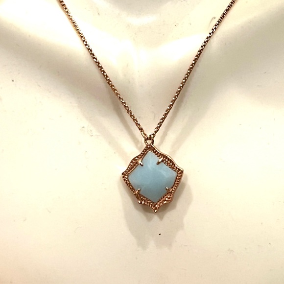 Kendra Scott Kacey Blue Gold Adjustable Necklace - Picture 2 of 6